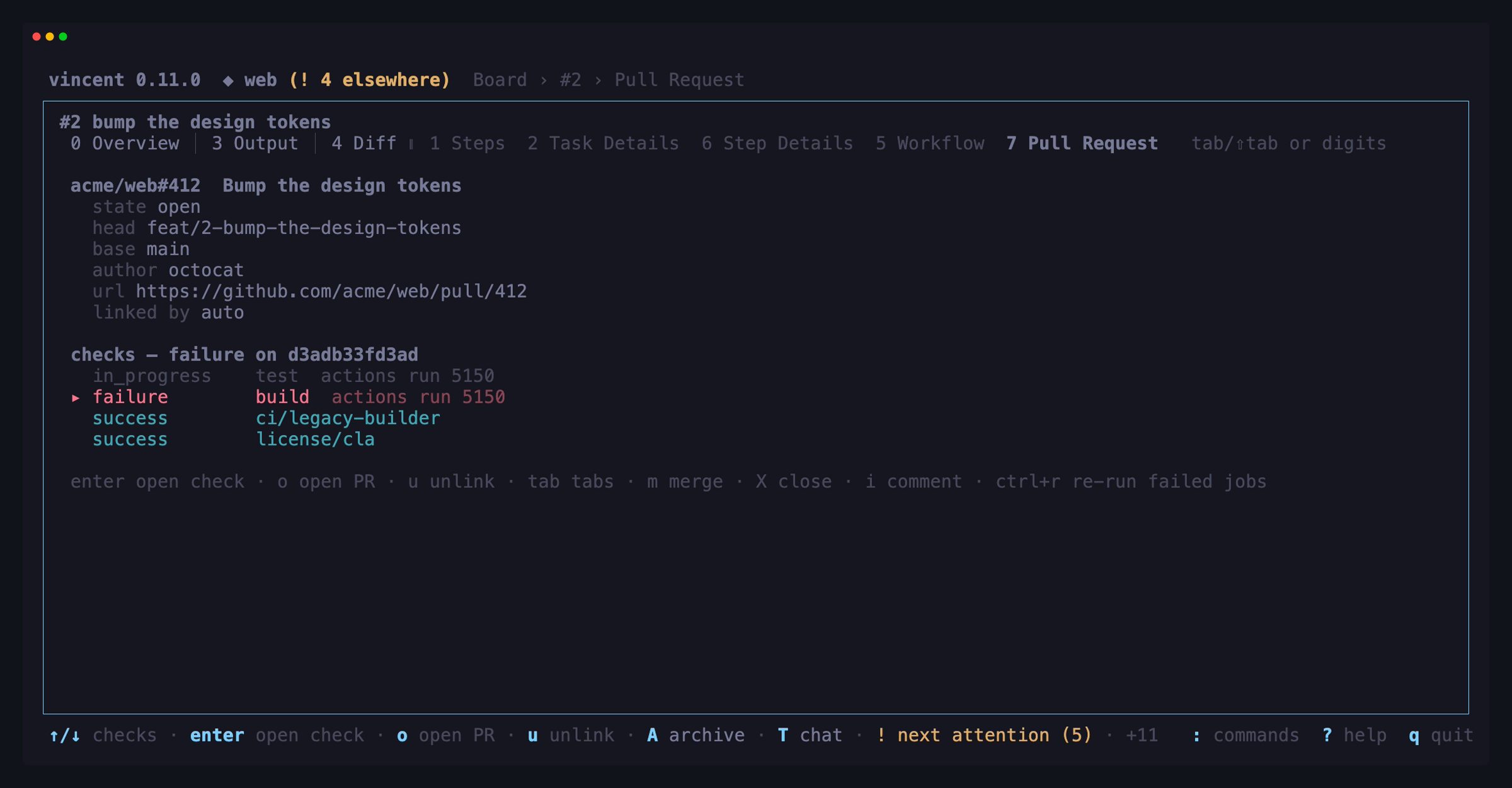 The Pull Request tab